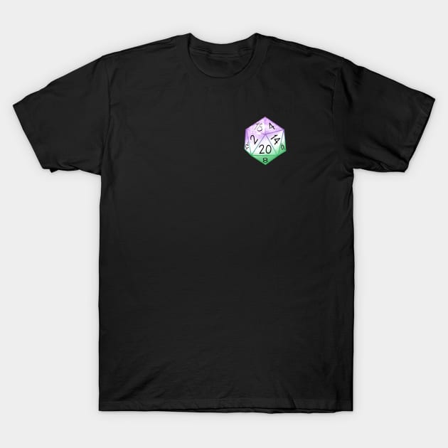 Genderqueer Pride D20 Dice T-Shirt by theoneKierce